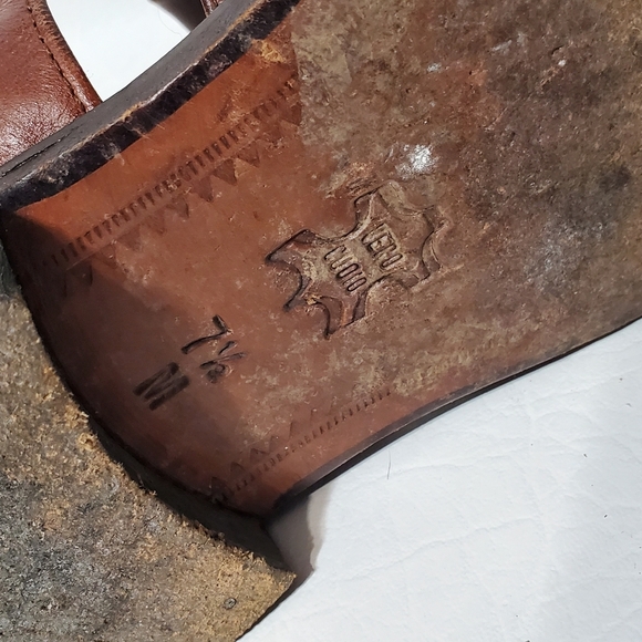 Pitti Shoes Firenze Brown Mens Sandals Cage Design Adjustable Buckle Size 7.5 D - Picture 10 of 13